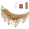 MOSFiATA Backyard Hammock with Tassels Max 500lbs Canvas Fabric Bohemian