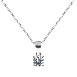 Gold Gala Necklace with Pendant 925 Sterling Silver Chain with Cubic Zirconia Pendant, Sterling Silver