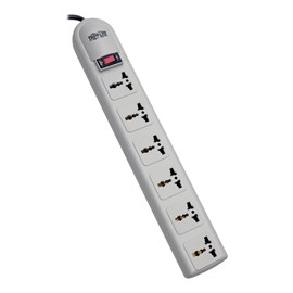Tripp Lite International 6-Outlet Universal Surge Protector Power Strip, British 1.8M / 5.9 Feet Power Cord, 230V 10A 2300W, 750 Joules, (SUPER6OMNIB)