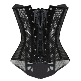 DKZQQ Corset Tops for Women Backless Outfit Bodyshaper Lace Up Strapless Bra Bustier Black S
