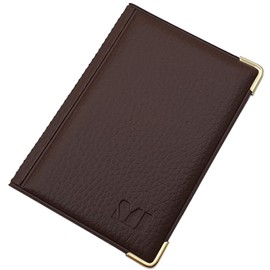 Exclusive Credit and Business Card Holder with Protective Corners Made of Metal 2 Compartments MJ-Design-Germany Made in EU in Various Designs, Design 2 / Brown, Standard size, Elegant