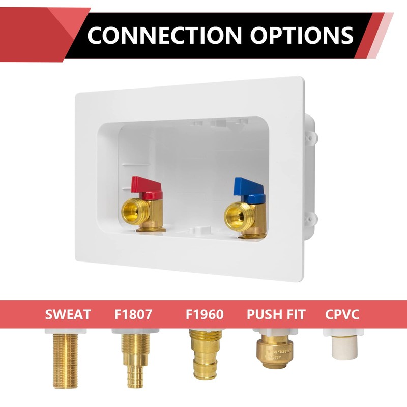 EFIELD Washing Machine Outlet Box, 1/2" Pex-A F1960 Expansion Connection