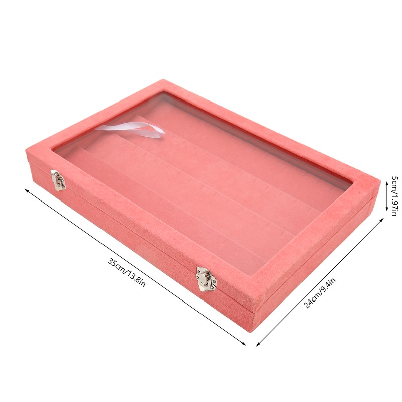 Pin Display Case Pink Large Elegant Solidwood Dustproof Glass Window