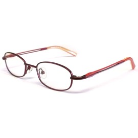 Calabria Viv Kids 115 Oval Reading Glasses +2.25 Burgundy Red Girls