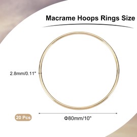 sourcing map 20 Pcs Dream Catcher Rings,Metal Crafts Hoops Floral Hoop 3 Inch Macrame Hoops Rings for DIY Crafts Wreath Making Supplies Plant Hangers,Gold