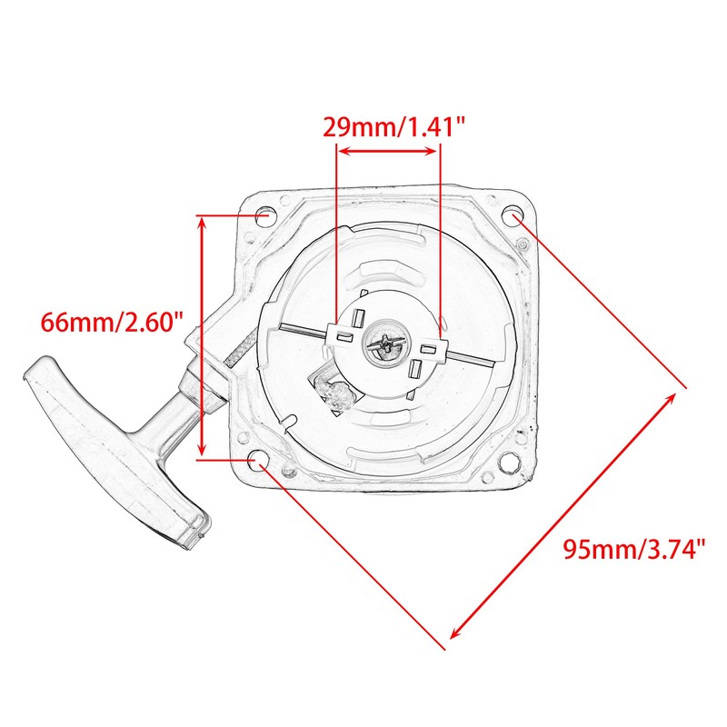 PowerMotor Recoil Pull Starter Repalcement for E43 E43CE E43WC MD43