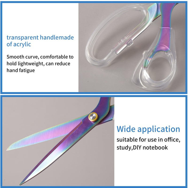 Acrylic Scissors, 9” Ultra-Sharp Titanium Coated Blades and Sharp All-Purpose