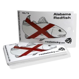 Real Sticky Alabama State Red fish Sticker AL Flag Laptop Car Vehicle Window Bumper Decal