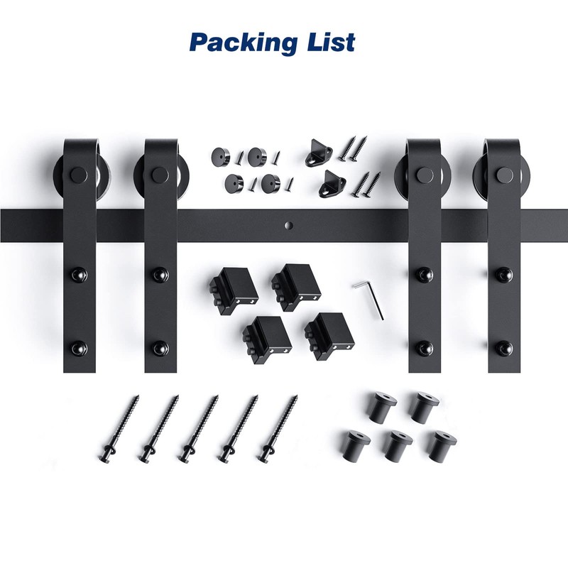 EaseLife 6FT Double Door Sliding Barn Door Hardware Track Kit,Basic