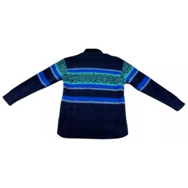 Holiday Lane Sweater Boys Size 7 Navy Blue Green Long Sleeve Fair Isle New