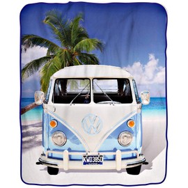 Large Original Volkswagen Fleece Blanket VW Bulli T1 Blue 130 cm x 170 cm Camper Van VW Bus T1 Blanket Cuddly Blanket Bedspread Fleece Blanket Cuddly Blanket Fleece Blanket Matching Bedding 048