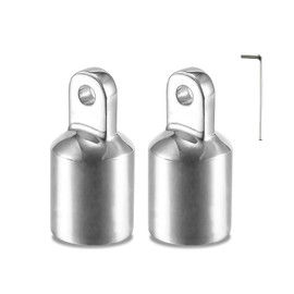 TINGZHIGO Bimini Top Eye End Cap Fits 1-1/4" 32mm Round Tubing, Marine Bimini Top Fitting Hardware, Heavy Duty, 316 Stainless Steel(2 PCS)