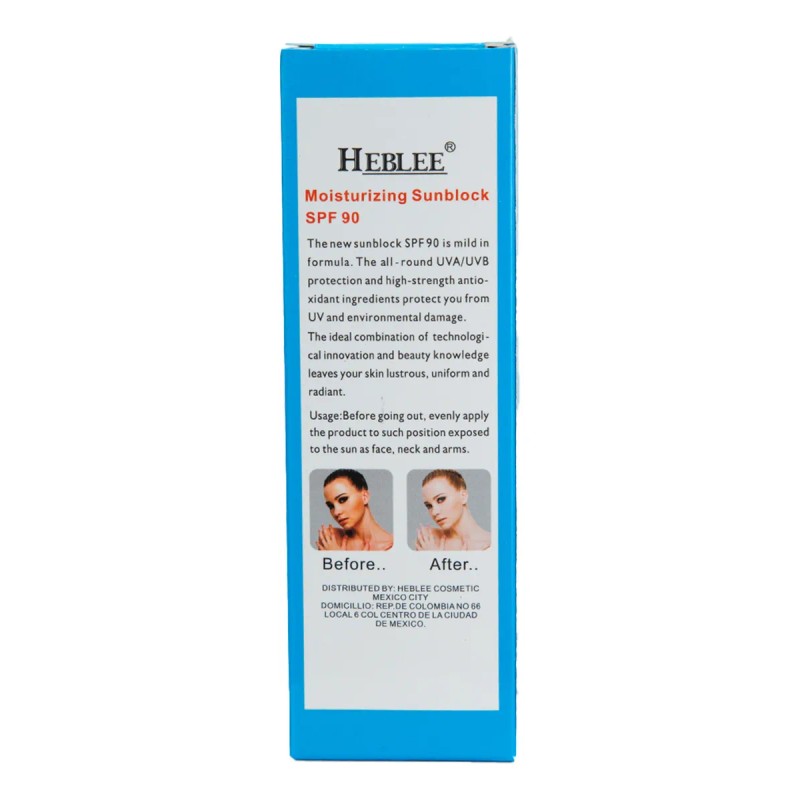 Heblee Protector Solar Con Baba De Caracol SPF 90 Waterproof