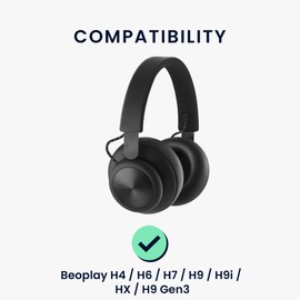 kwmobile 2X Ohrpolster kompatibel mit Beoplay H4 / H6 / H7 / H9 / H9i / HX / H9 Gen3 Polster - Kopfhörer Polster aus Kunstleder für Over Ear Headphones