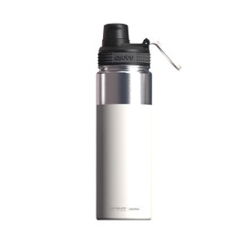 Asobu BPA Free Alpine 18oz Bottle Stainless Steel Water Bottle with Easy Handle and Easy Access Spout, Stays Hot/Cold for 12/24 Hours (White)