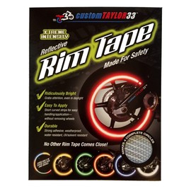 customTAYLOR33 (All Vehicles) White/Silver/Chrome High Intensity Grade Reflective Copyrighted Safety Rim Tapes (Must Select Your Rim Size), 18" (Rim Size)