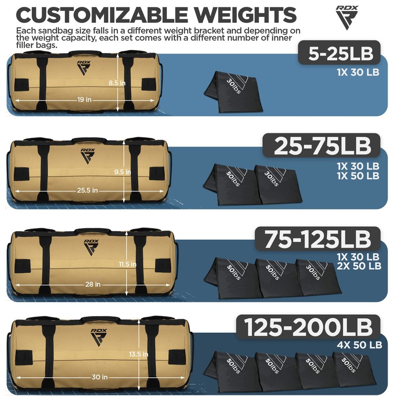 RDX Sandbag for Fitness Weights Training, Unfilled Power Bags with