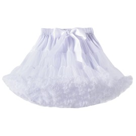 Girls Adult Tutu Skirt Toddler Baby Puffy Tulle Princess Pettiskirt Birthday Party Elastic Waist Layered Skirt Parent-Child, White/L