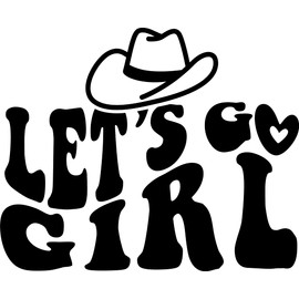 SEC Apparel Lets go Girl Iron On Patches Decals Transfers Applique Letters for t Shirts Fabric Clothing | Cowboy Wedding