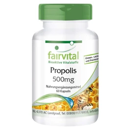 Bee Propolis Capsules - Natural Bee Resin Extract 500 mg - With 3% Galangin - High Dose - 60 Capsules