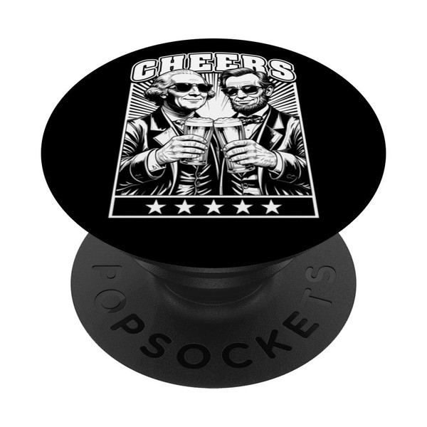 President's Day Lincoln Washington Cheers Beers 4. Juli PopSockets Klebender