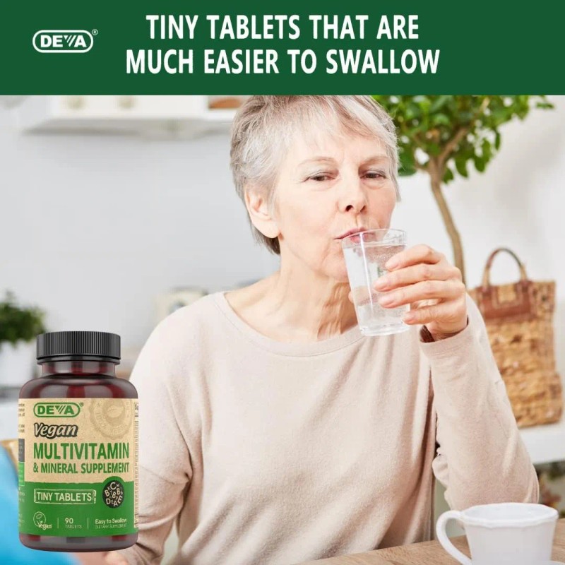Multivitaminico Deva Completo Minerales Vegano 90 Tabletas Sabor Sin Sabor