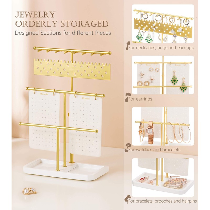 Homde Jewelry Stand Gold for Vanity: Elegant Space Saving Jewelry