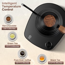 Gooseneck Electric Kettle, Intelligent Temperature Control, Quick Heating, Stainless Steel Inner, for Pour Over Coffee, Brew Tea, Boil Hot Water, 1000W 1L (Black)