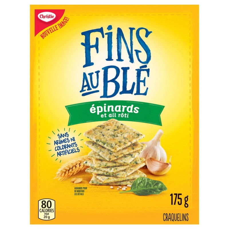 Christie Wheat Thins Spinach & Roasted Garlic Crackers, 175g/6.2 oz.,