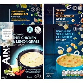 Cup Soup Bundle With Thai Chicken & Lemongrass And Cream Of Wild Mushroom, Sweet And Spicy Caribbean and Vegetable Chowder (4 Mixed Pack) – By Oerich Gift