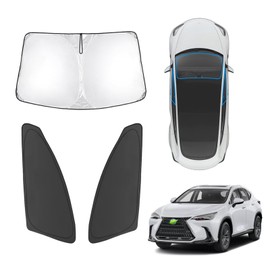 Karltys 3PCS Windshield Sun Shade for 2022-2025 Lexus NX NX250 NX350 NX350h NX450h+, Front and Side Window Sunshade Cover Custom Fit Lexus NX, Foldable Sun Visor Protector Blocks Heat UV Rays