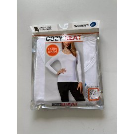 32 Degrees Womens Sz XL Cozy Heat Long Sleeve Scoop Neck Base Layer Top White