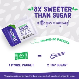 Pyure Organic Stevia Packets | Zero Calorie Sweetener for Coffee, and Baking | Granulated Stevia Sugar Substitute | Plant-Based, Keto, Diabetic & Paleo Friendly | USDA Organic, Non-GMO | 40 Packets