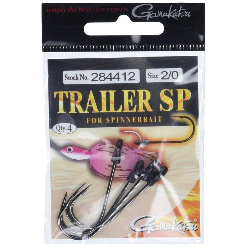 Gamakatsu Trailer SP Hook-4 Per Pack (Black, 2/0)