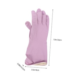 STOBAZA 4 Pairs Reusable Latex Cleaning Gloves Pink Orange and Purple Flexible Dishwashing and Household Gloves for Kitchen Cleaning and Food Preparation