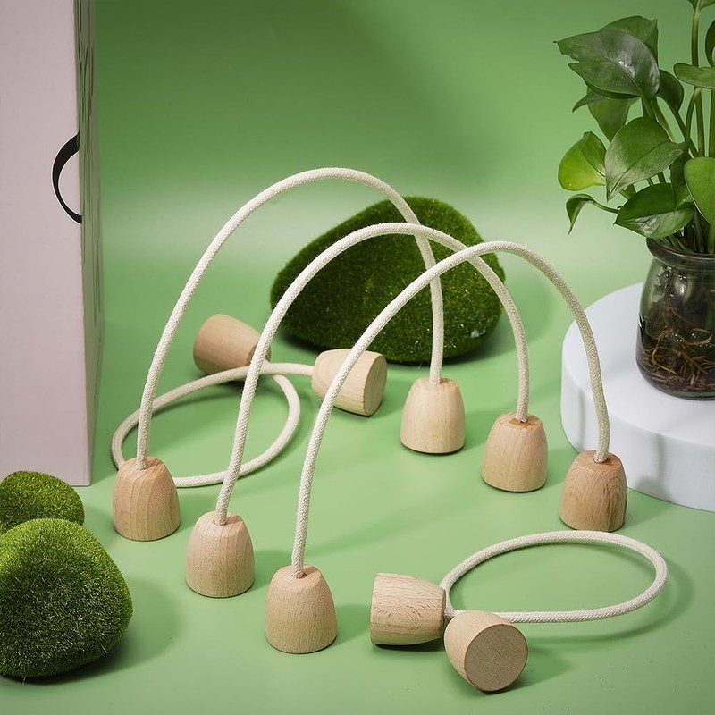 CHGCRAFT 6Pcs Cotton Rope Croquet Wickets with Wood Base for