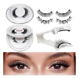 2 Pares Pestañas Magnéticas Natural Reutilizables + Aplicador Aspecto Natural Fácil De Aplicar Y Quitar Varmi®