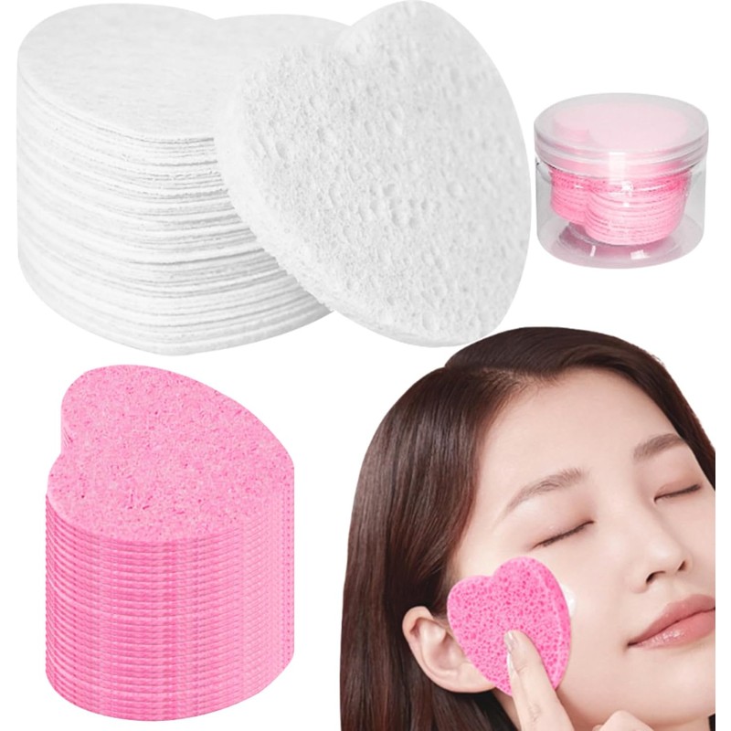 Esponjas faciales de limpieza 50 unidades reutilizables con forma de