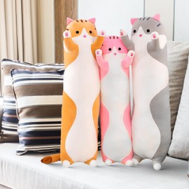 Transplant Long Cat Soft Toys Long Cat Cushion Kawaii Cat Pillow Plush Toy Cat Cuddly Toy Cat Cushion Cute Cats Plush Toy Gifts for Children Friends (50 cm, British Blue)