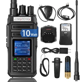 JINGTONG JT-3988 ham Radio Walkie Talkie 10Watt Handheld Dual Band Two Way radios Long Range, 2600mAh Type-c Rechargeable Battery, NOAA，ham Radio Handheld Multi-Band Receive and Transmit