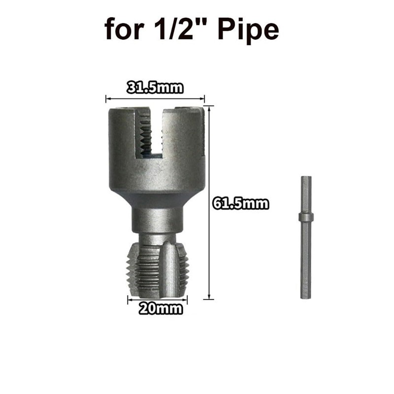 Electric Drill Compatible PVC Pipe Threader Kit, PVC Thread Maker