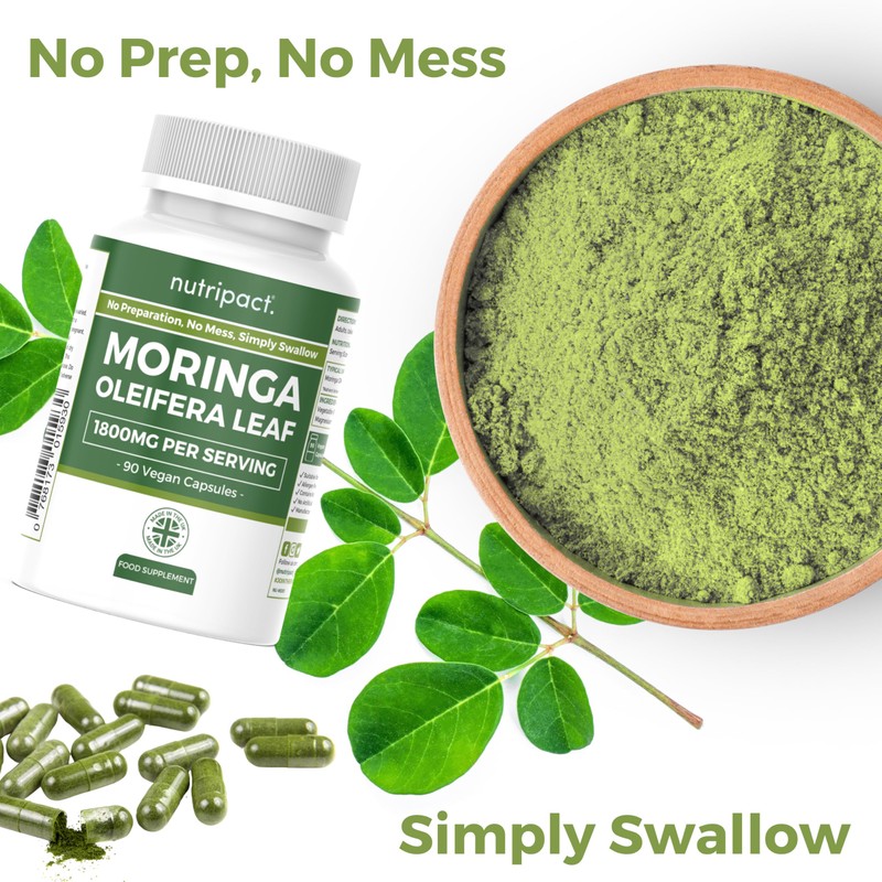 Nutripact Moringa Oleifera Capsules - 1800mg per Serving - Pure