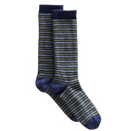 Tey-Art Fair Trade Ivy Stripe Alpaca Socks (L (10-13), Blue)