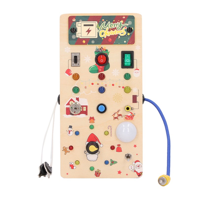 Lights Switch Board Toy Wooden Puzzle Early Education Fine Motor
