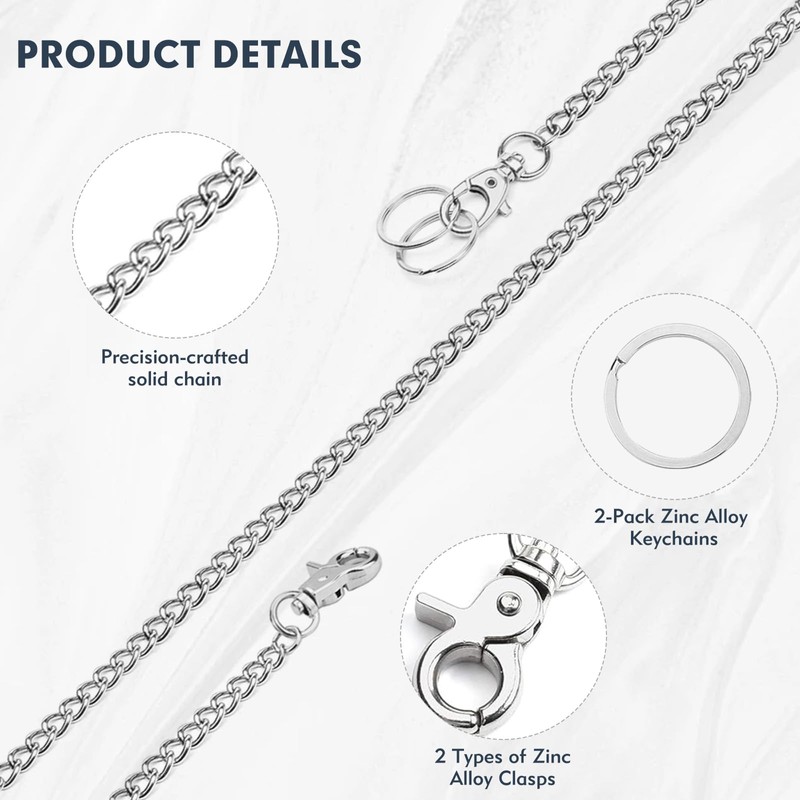 Wiratca Wallet Chain, Anti-Lost Wallet Chains for Men, Heavy Duty