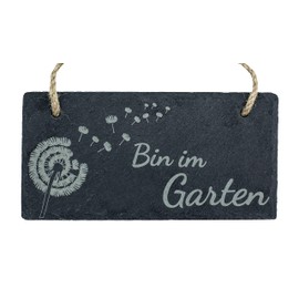 Spruchreif Slate Board with Engraving, Door Sign, Slate Sign with Cord, Garden Sign for Hanging, Gift for Gardeners, Garden Sign