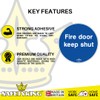 SAFETYKING® 8 x Fire Door Keep Shut Stickers 78mm Diameter