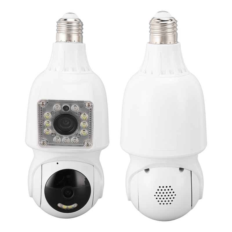FHD 1080P Dual Lens Light Bulb Security Camera 360 Degree