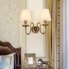 Aiwen 2-Light Bedroom Wall Lamps Polished Solid Brass Finish Wall