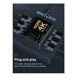 Switch Hub Hdmi 4k 5 A 1 Para Pc Consolas Tv Lap Con Control